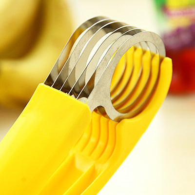 Speedy Veggie Slicer Stainless Steel Banana Fruit Cutter Cucumber Chopper Salad Kitchen Tool