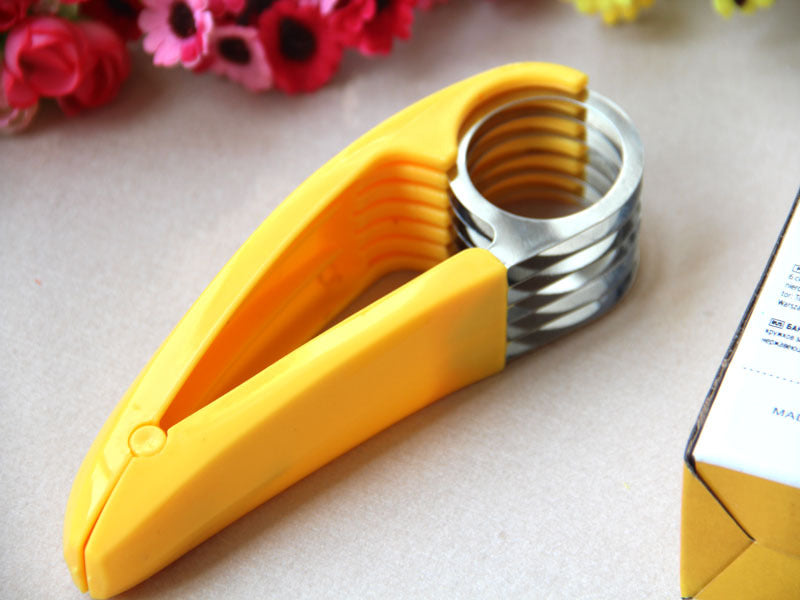 Speedy Veggie Slicer Stainless Steel Banana Fruit Cutter Cucumber Chopper Salad Kitchen Tool