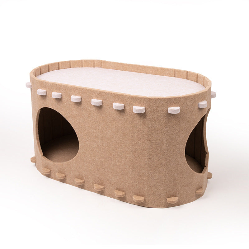 Four-Season Cat Tunnel Bed Double-Layer Large Space Foldable Easy To Care Cat House