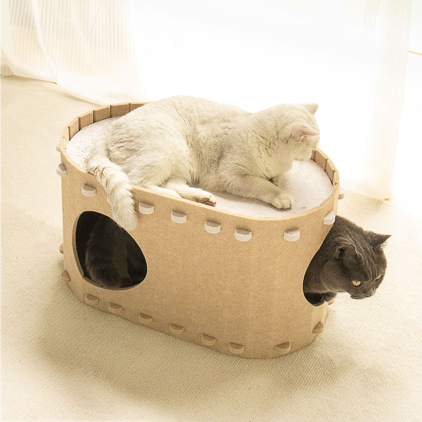 Four-Season Cat Tunnel Bed Double-Layer Large Space Foldable Easy To Care Cat House