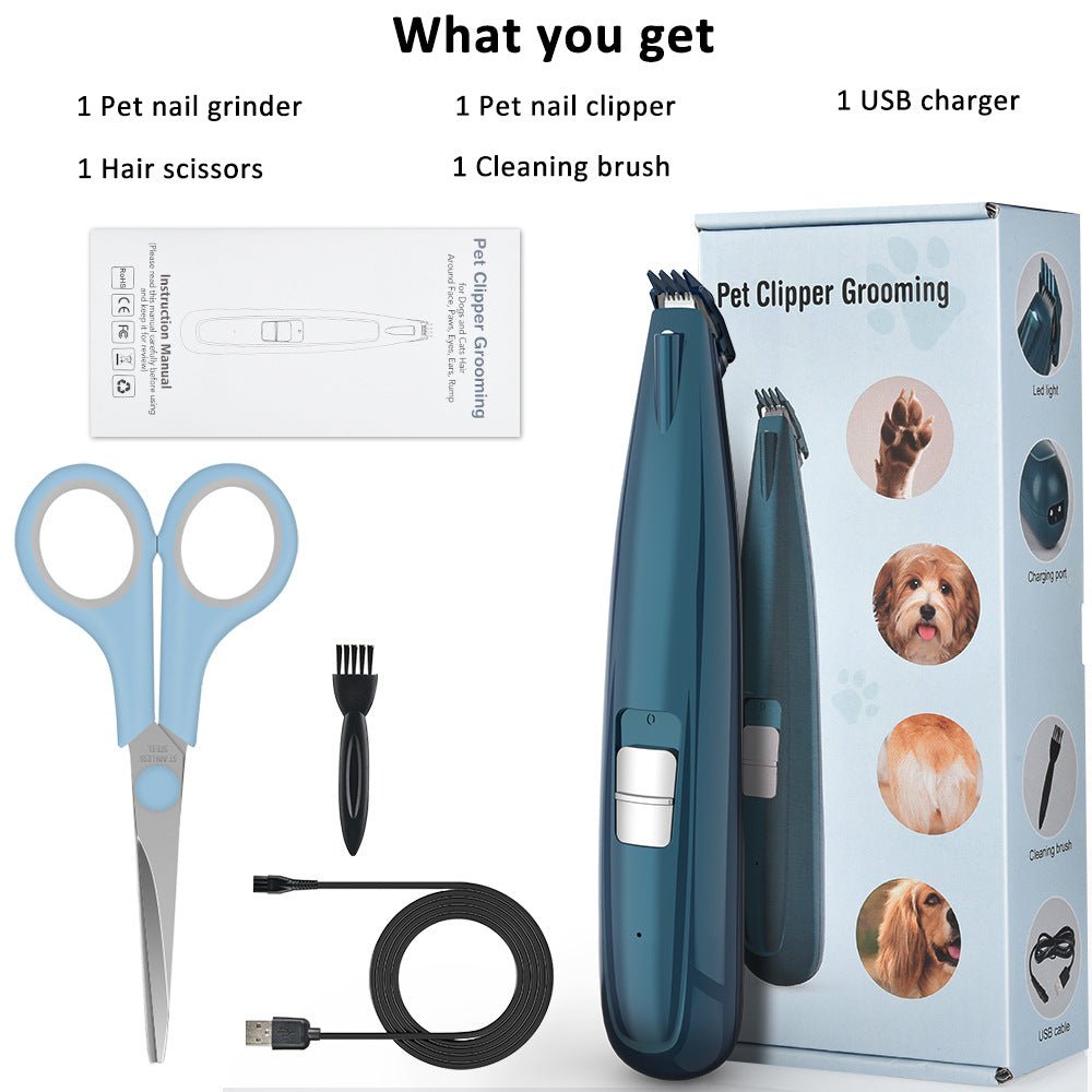 Pet Shaver USB Rechargeable Cat And Dog Foot Hair Trimmer LED Luminous Foot Hair Clipper