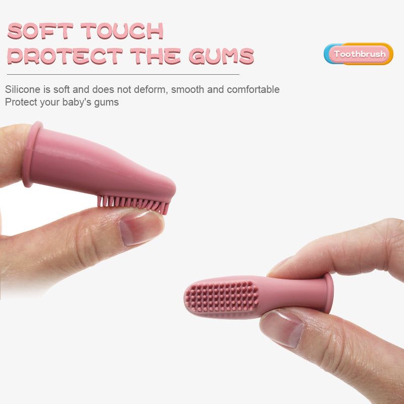 Baby Finger Toothbrush Food Grade Silicone Toothbrush Set Soft Hair Baby Milk Toothbrush