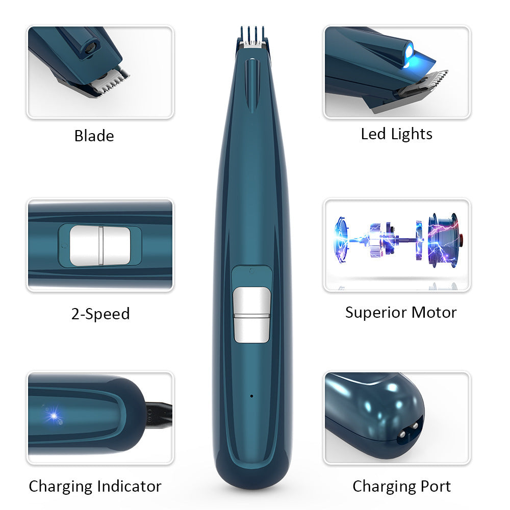 Pet Shaver USB Rechargeable Cat And Dog Foot Hair Trimmer LED Luminous Foot Hair Clipper