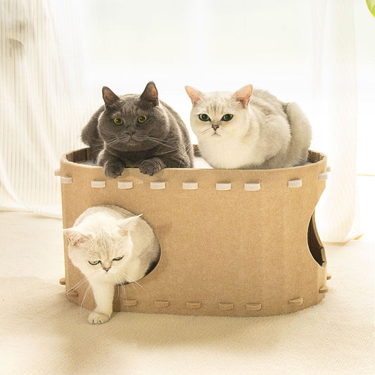Four-Season Cat Tunnel Bed Double-Layer Large Space Foldable Easy To Care Cat House